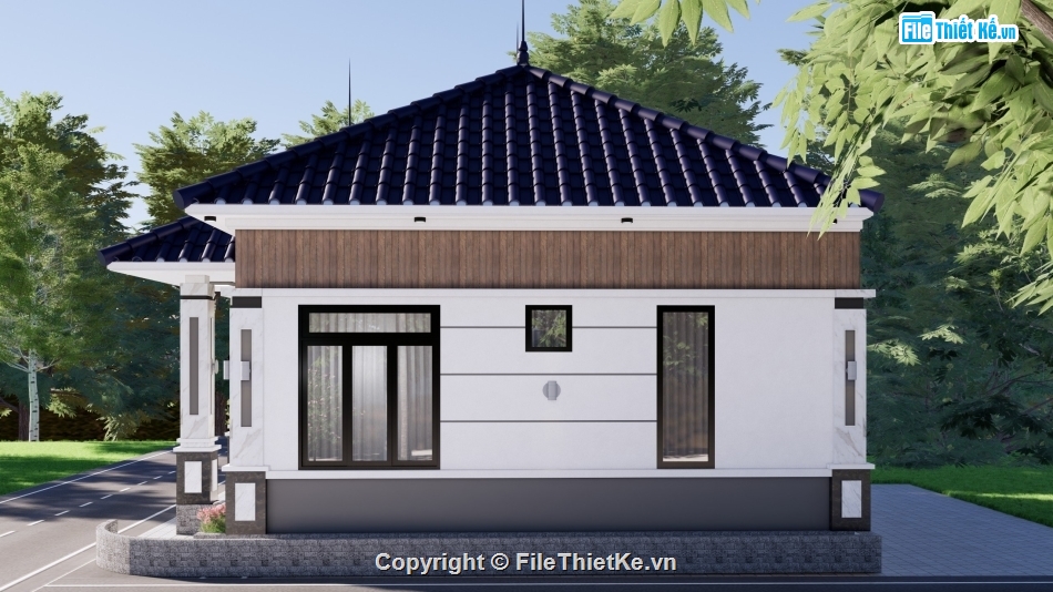 nhà cấp 4 mái nhật,mẫu nhà cấp 4,mẫu mái nhật 1 tầng